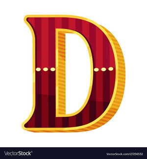 Letter d in circus style