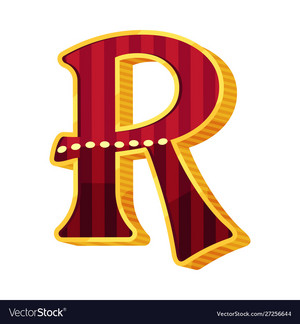  Letter r in circus style