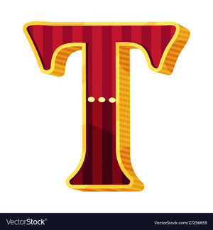  Letter t in circus style
