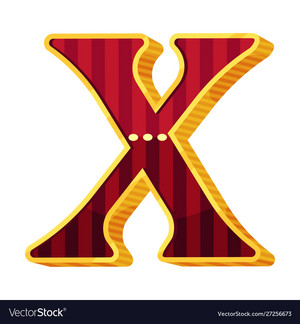  Letter x in circus style