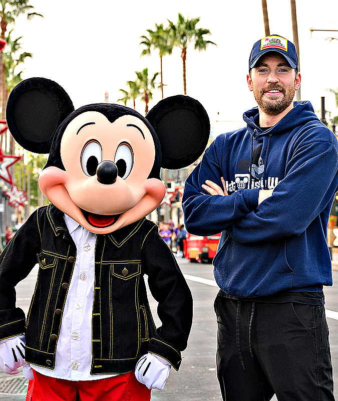 Mickey Mouse and Chris Evans, celebrating the holidays together at Walt Disney World | 2022