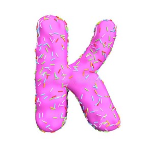  roze Sugar Sprinkle Letter K