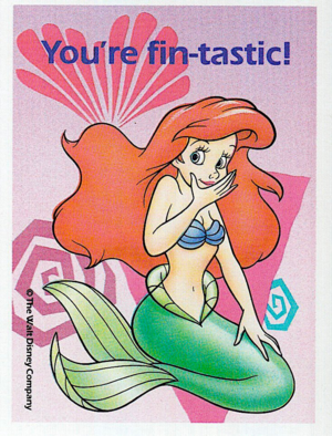 The Little Mermaid - Valentine's siku Cards - You're fin-tastic!