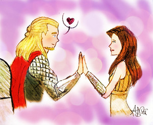  Thor/Jane Drawing - Magic And Science