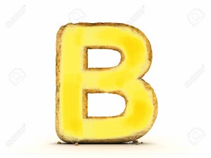  烤面包, 吐司 Alphabet 3d Isolated B