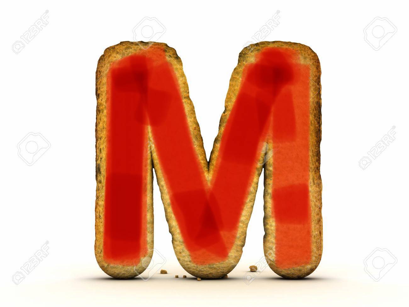  toast Alphabet 3d Isolated M