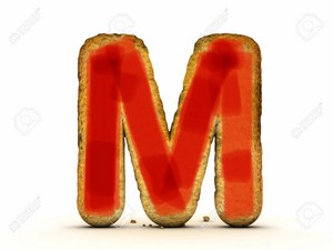  bánh mì nướng Alphabet 3d Isolated M