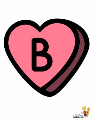  Valentine Coloring Letter B