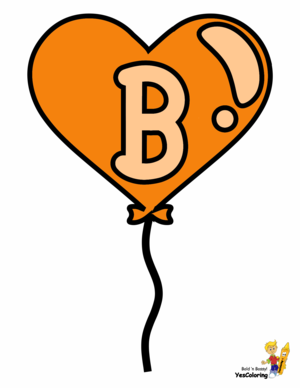 Valentine Letter B Coloring Pages