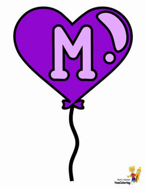  Valentine Letter M Coloring Pages