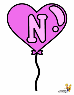 Valentine Letter N Coloring Pages
