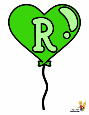  Valentine Letter R Coloring Pages