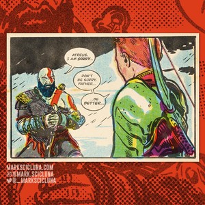  gow comic book style