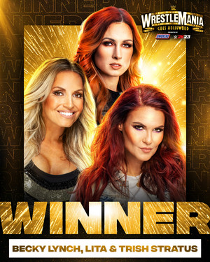  Becky Lynch, Trish Stratus, and Lita | डब्ल्यू डब्ल्यू ई Women's Tag Team Champions | WrestleMania 2023
