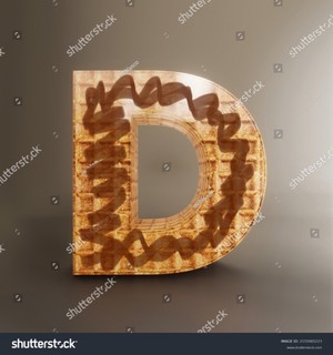  3d Upper Letter Waffle Shape Sugar D