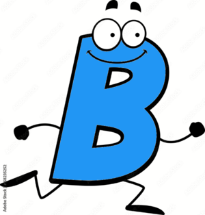  Cartoon Letter B Running