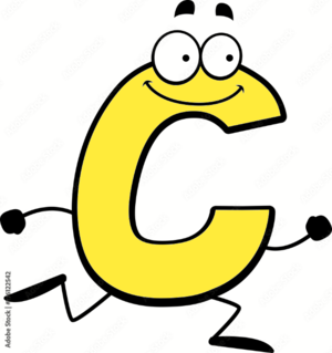 Cartoon Letter C Running