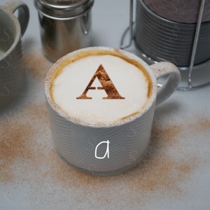 Coffee Cocktail Stencil Letter A