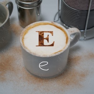  Coffee koktel Stencil Letter E