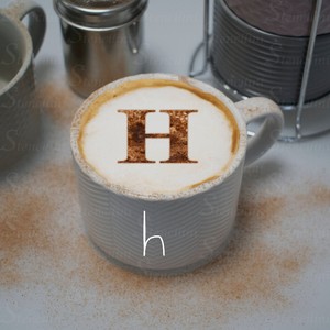  Coffee カクテル Stencil Letter H