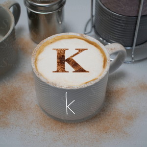 Coffee Cocktail Stencil Letter K