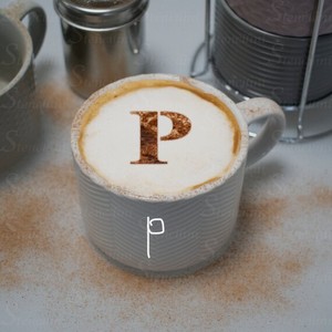  Coffee ককটেল Stencil Letter P