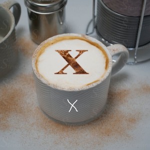  Coffee coquetel Stencil Letter X