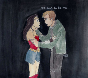  Diana/Steve Drawing - "It Has To Be Me"