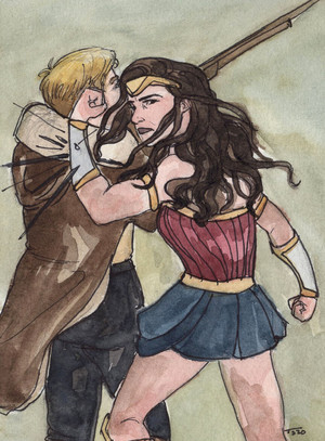  Diana/Steve Drawing - Protecting Steve