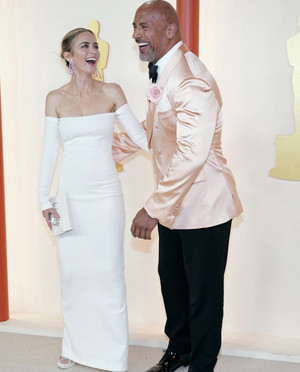  Emily Blunt and Dwayne Johnson |95th Annual Academy Awards in Hollywood, California | March 12, 2023