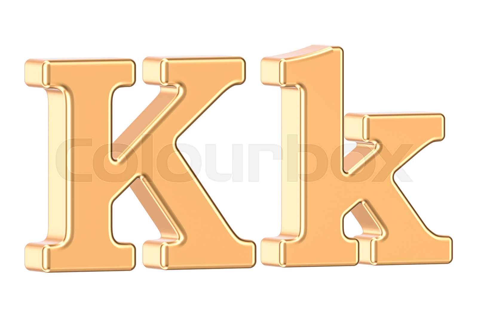 English Letter K 3D Rendering