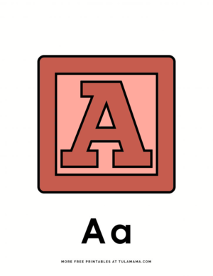 Letter A Blocks Coloring Pages