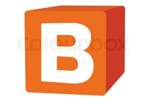  Letter B On 橙子, 橙色 Box