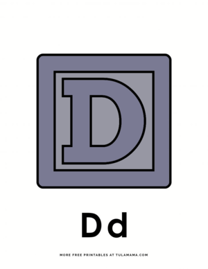  Letter D Blocks Coloring Pages