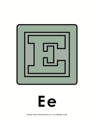  Letter E Blocks Coloring Pages