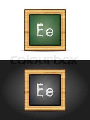  Letter E On Chalkboard