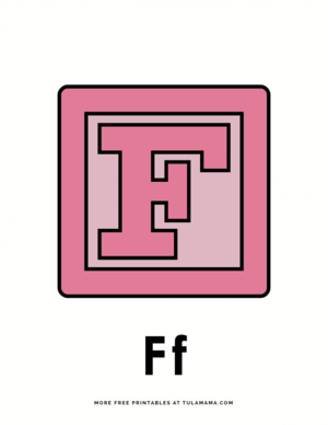  Letter F Blocks Coloring Pages