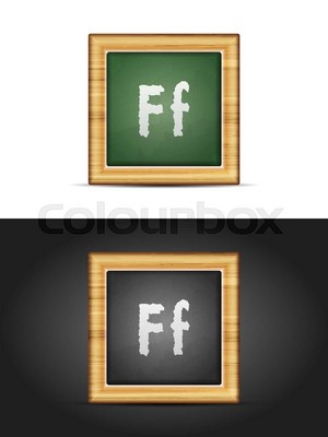  Letter F On Chalkboard