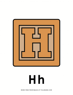  Letter H Blocks Coloring Pages