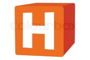  Letter H On orange Box