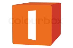  Letter I On orange Box