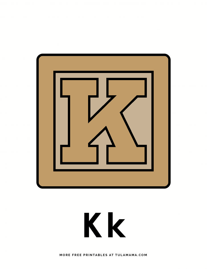 Letter K Blocks Coloring Pages