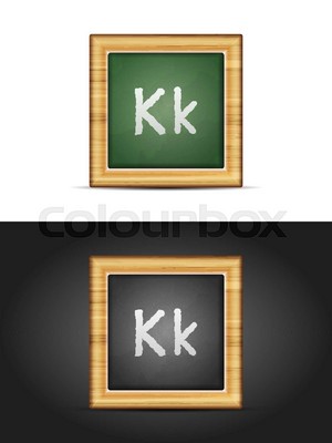 Letter K On Chalkboard