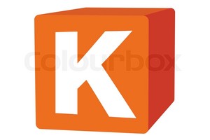 Letter K On 주황색, 오렌지 Box