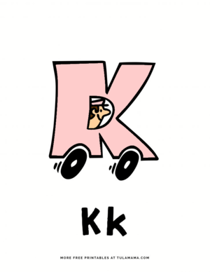  Letter K Wheels Colorïng Pages