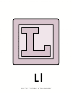 Letter L Blocks Coloring Pages