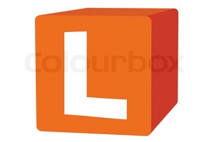  Letter l On jeruk, orange Box