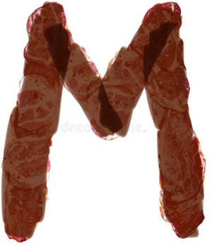 Letter M. Fresh Meat