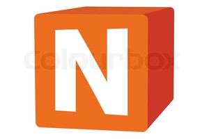  Letter N On jeruk, orange Box