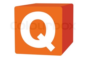  Letter Q On 橙子, 橙色 Box